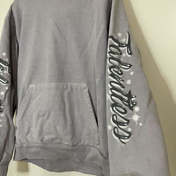 Talentless Purple lavender graffiti logo sleeve pullover hoodie sweatshirt large - Picture 3 of 5